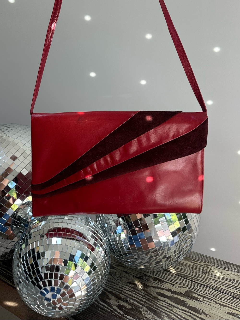 Red Leather Shoulder Bag